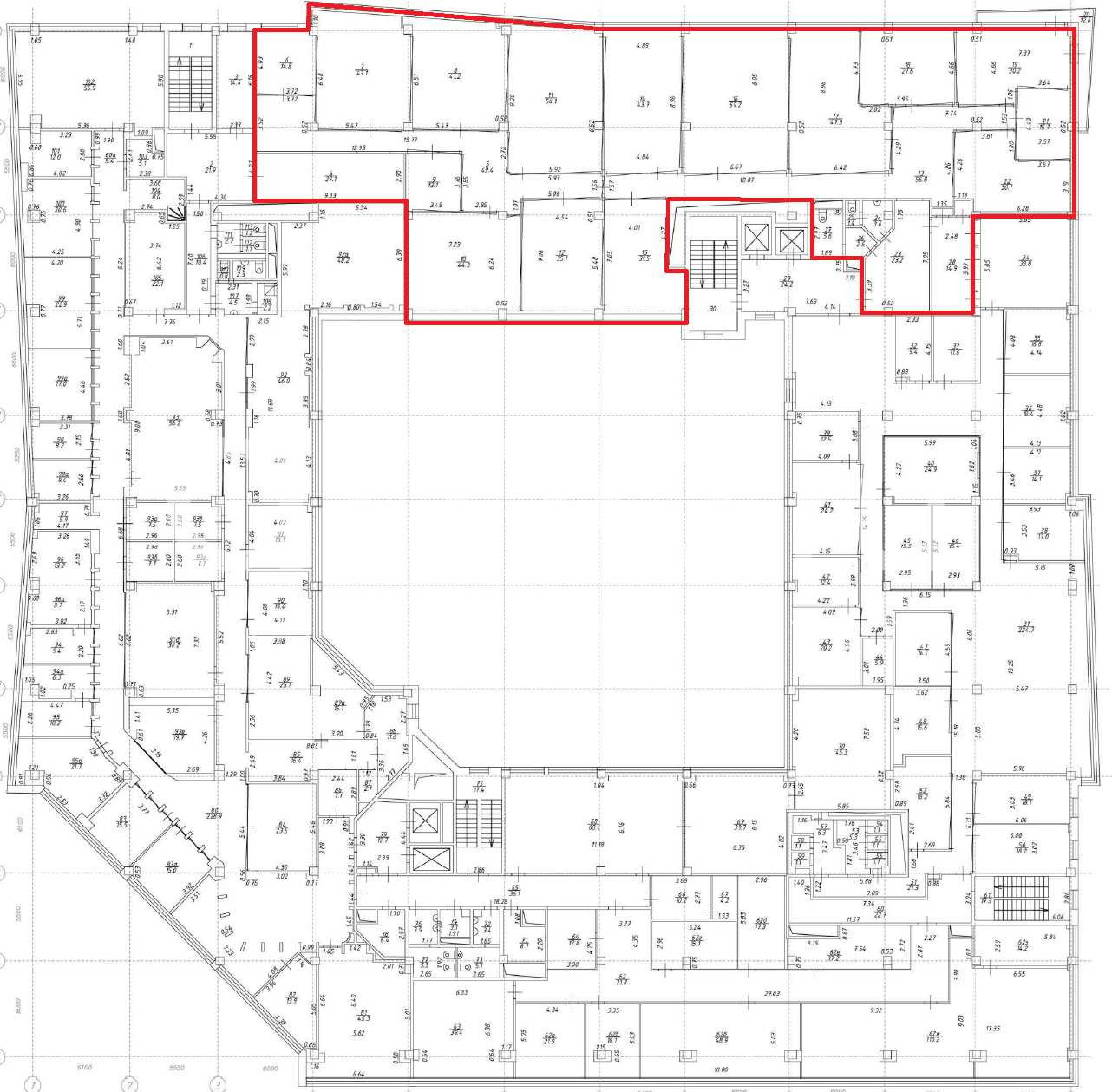 Планировка офиса 800 м², 4 этаж, Бизнес-центр «Solutions», строение 1